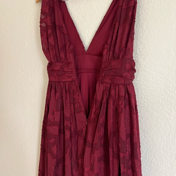 NWOT Sweet Sophistication Burgundy Burnout Floral Maxi Dress - Picture 6 of 10